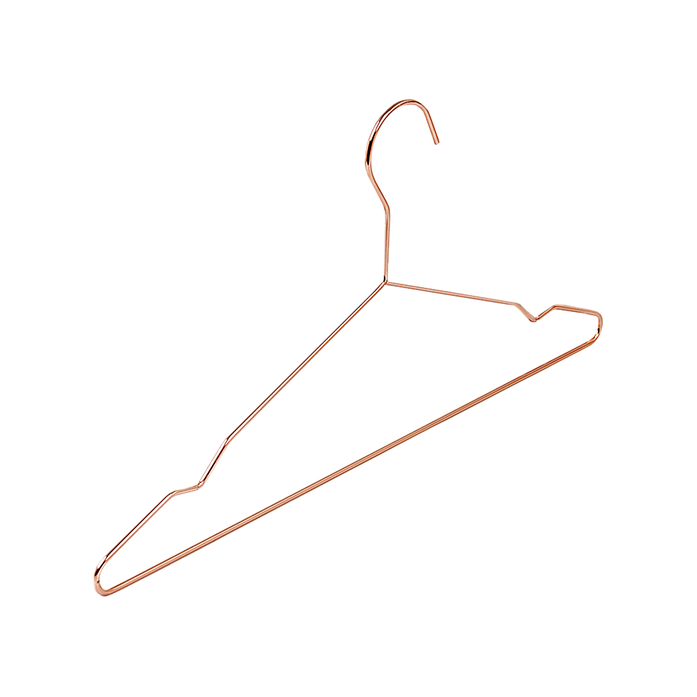 Adult 16.5" Rose Gold Shiny Metal Wire Coat Suit Top Clothes Hangers (60pc per set) V63-836121