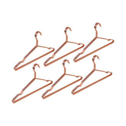 Adult 16.5" Rose Gold Shiny Metal Wire Coat Suit Top Clothes Hangers (60pc per set) V63-836121