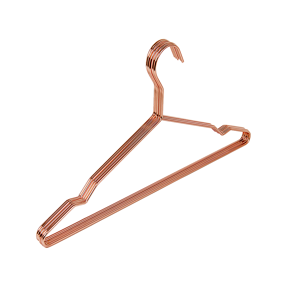Adult 16.5" Rose Gold Shiny Metal Wire Coat Suit Top Clothes Hangers (30pc per set) V63-836131