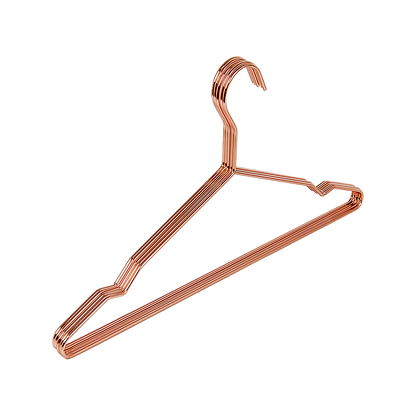 Adult 16.5" Rose Gold Shiny Metal Wire Coat Suit Top Clothes Hangers (30pc per set) V63-836131