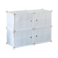 White Cube DIY Shoe Cabinet Rack Storage Portable Stackable Organiser Stand V63-836151