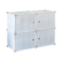 White Cube DIY Shoe Cabinet Rack Storage Portable Stackable Organiser Stand V63-836151