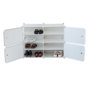 White Cube DIY Shoe Cabinet Rack Storage Portable Stackable Organiser Stand V63-836151