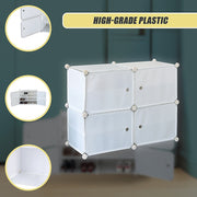 White Cube DIY Shoe Cabinet Rack Storage Portable Stackable Organiser Stand V63-836151