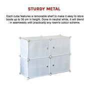 White Cube DIY Shoe Cabinet Rack Storage Portable Stackable Organiser Stand V63-836151