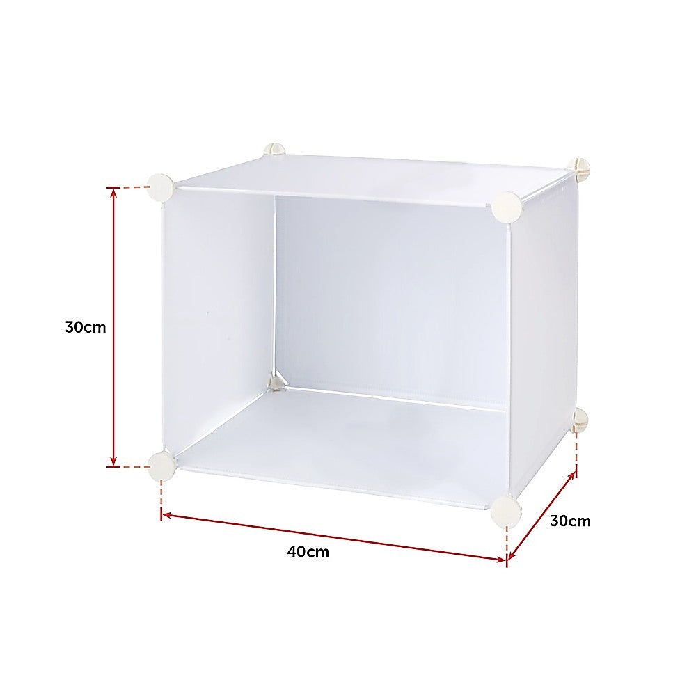 White Cube DIY Shoe Cabinet Rack Storage Portable Stackable Organiser Stand V63-836151