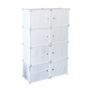 White Cube DIY Shoe Cabinet Rack Storage Portable Stackable Organiser Stand V63-836161