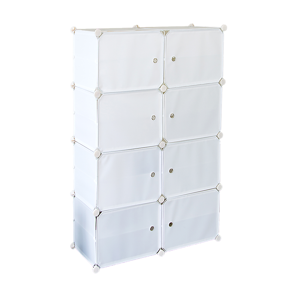 White Cube DIY Shoe Cabinet Rack Storage Portable Stackable Organiser Stand V63-836161