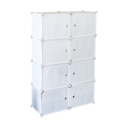 White Cube DIY Shoe Cabinet Rack Storage Portable Stackable Organiser Stand V63-836161