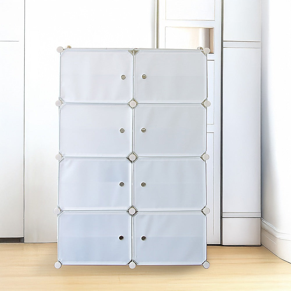 White Cube DIY Shoe Cabinet Rack Storage Portable Stackable Organiser Stand V63-836161