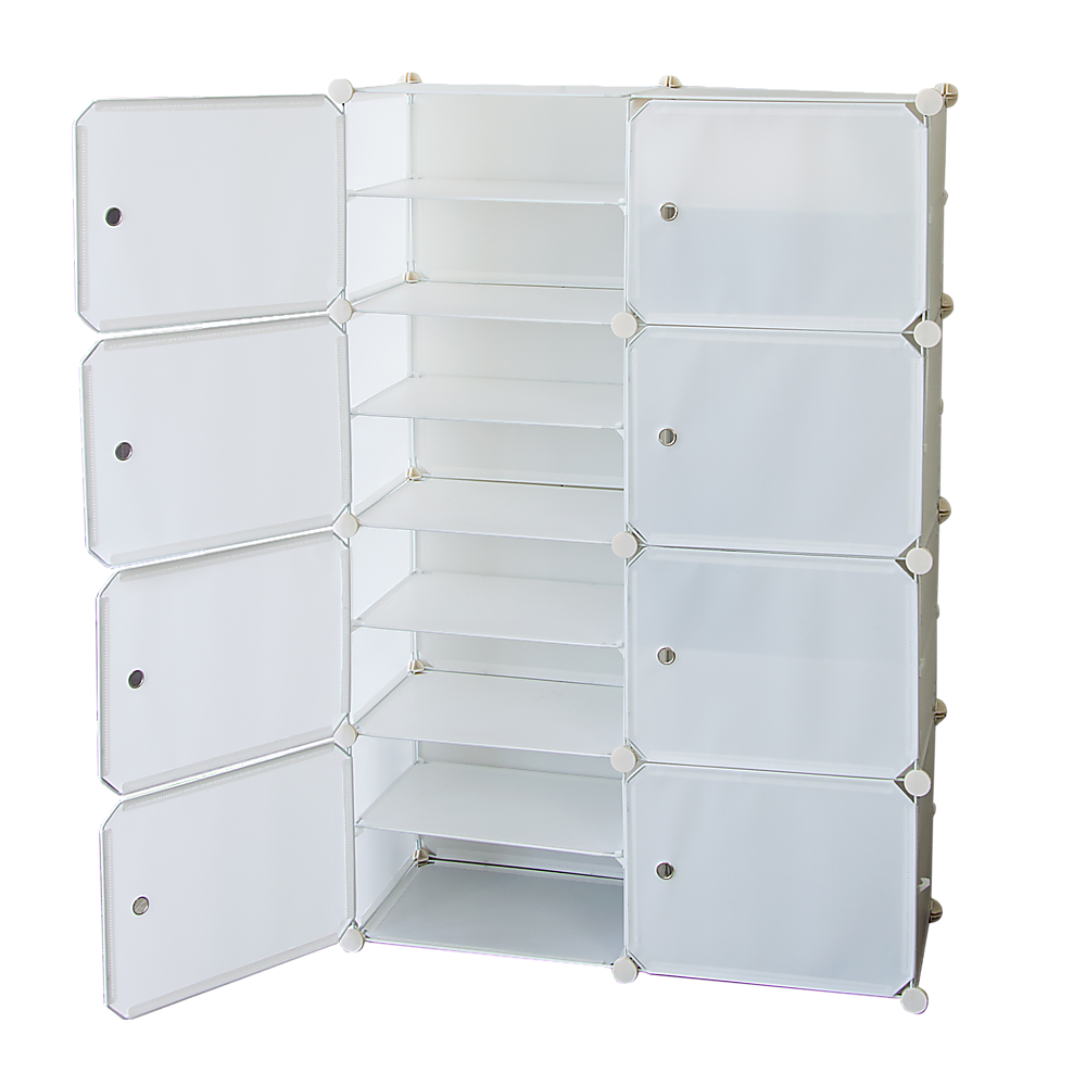 White Cube DIY Shoe Cabinet Rack Storage Portable Stackable Organiser Stand V63-836161