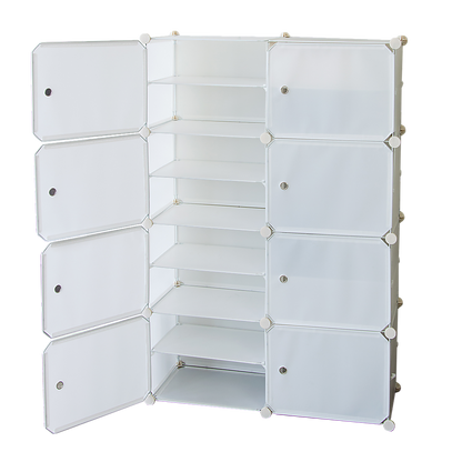 White Cube DIY Shoe Cabinet Rack Storage Portable Stackable Organiser Stand V63-836161