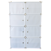 White Cube DIY Shoe Cabinet Rack Storage Portable Stackable Organiser Stand V63-836161