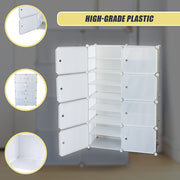 White Cube DIY Shoe Cabinet Rack Storage Portable Stackable Organiser Stand V63-836161