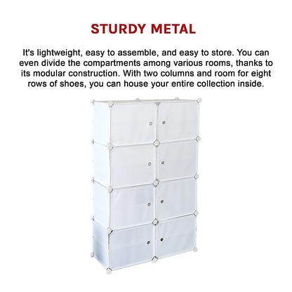 White Cube DIY Shoe Cabinet Rack Storage Portable Stackable Organiser Stand V63-836161