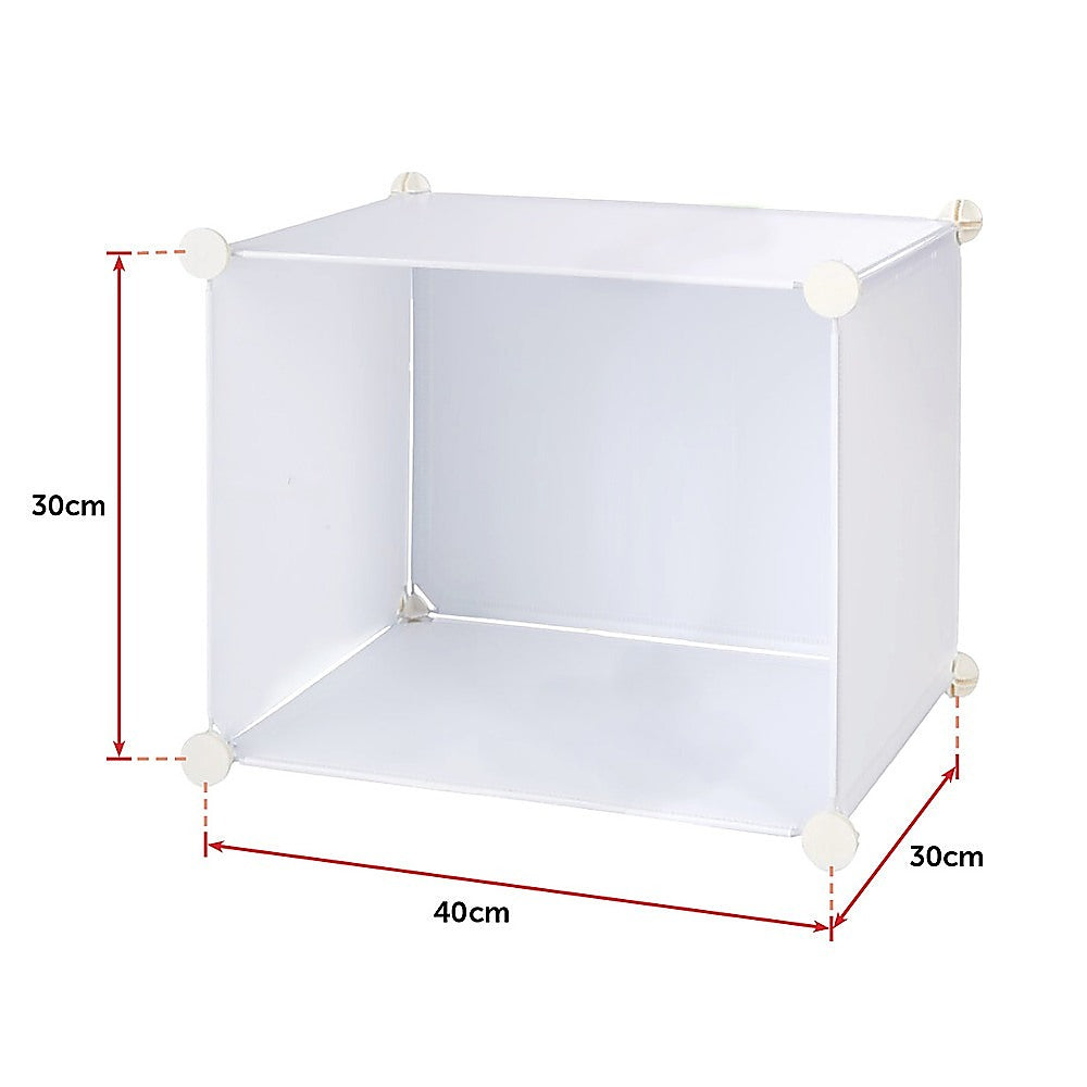White Cube DIY Shoe Cabinet Rack Storage Portable Stackable Organiser Stand V63-836161