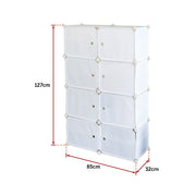 White Cube DIY Shoe Cabinet Rack Storage Portable Stackable Organiser Stand V63-836161