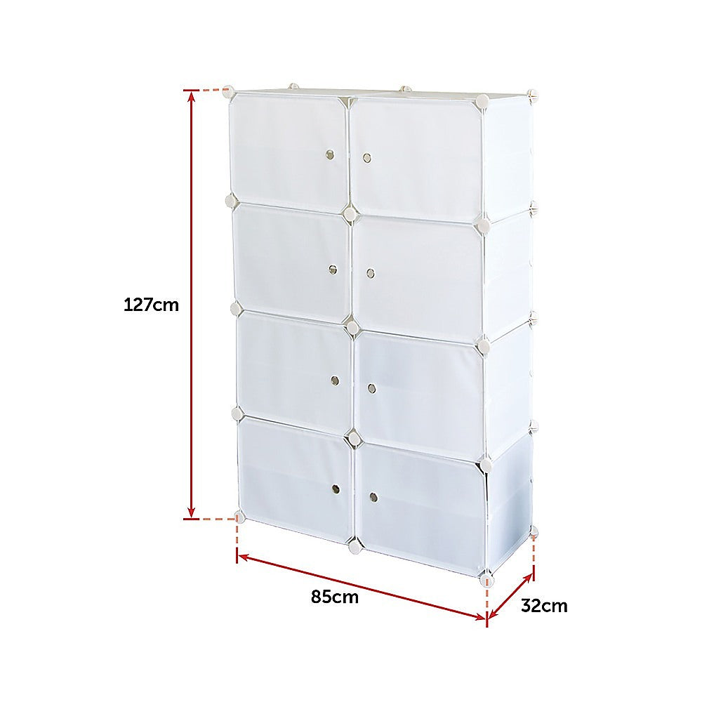 White Cube DIY Shoe Cabinet Rack Storage Portable Stackable Organiser Stand V63-836161