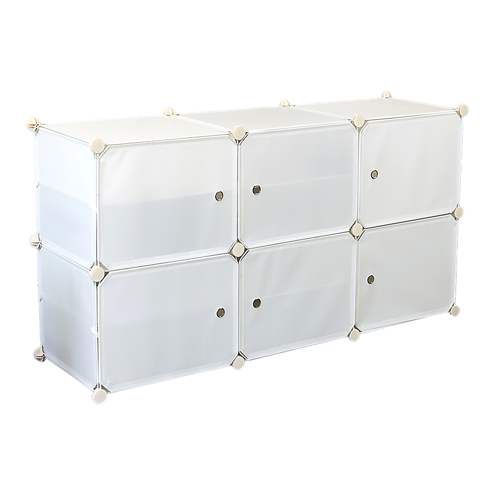 White Cube DIY Shoe Cabinet Rack Storage Portable Stackable Organiser Stand V63-836171