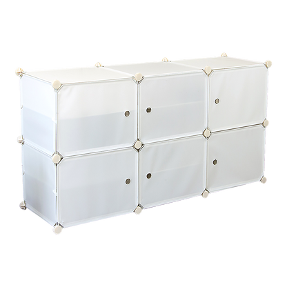White Cube DIY Shoe Cabinet Rack Storage Portable Stackable Organiser Stand V63-836171