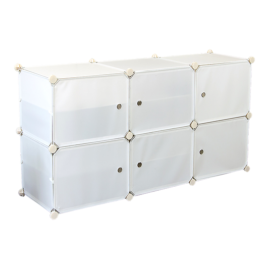 White Cube DIY Shoe Cabinet Rack Storage Portable Stackable Organiser Stand V63-836171