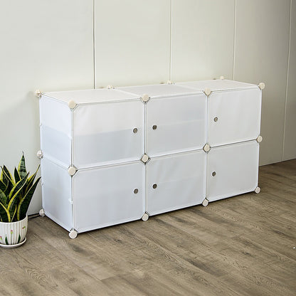 White Cube DIY Shoe Cabinet Rack Storage Portable Stackable Organiser Stand V63-836171