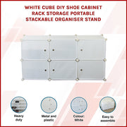 White Cube DIY Shoe Cabinet Rack Storage Portable Stackable Organiser Stand V63-836171