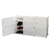 White Cube DIY Shoe Cabinet Rack Storage Portable Stackable Organiser Stand V63-836171