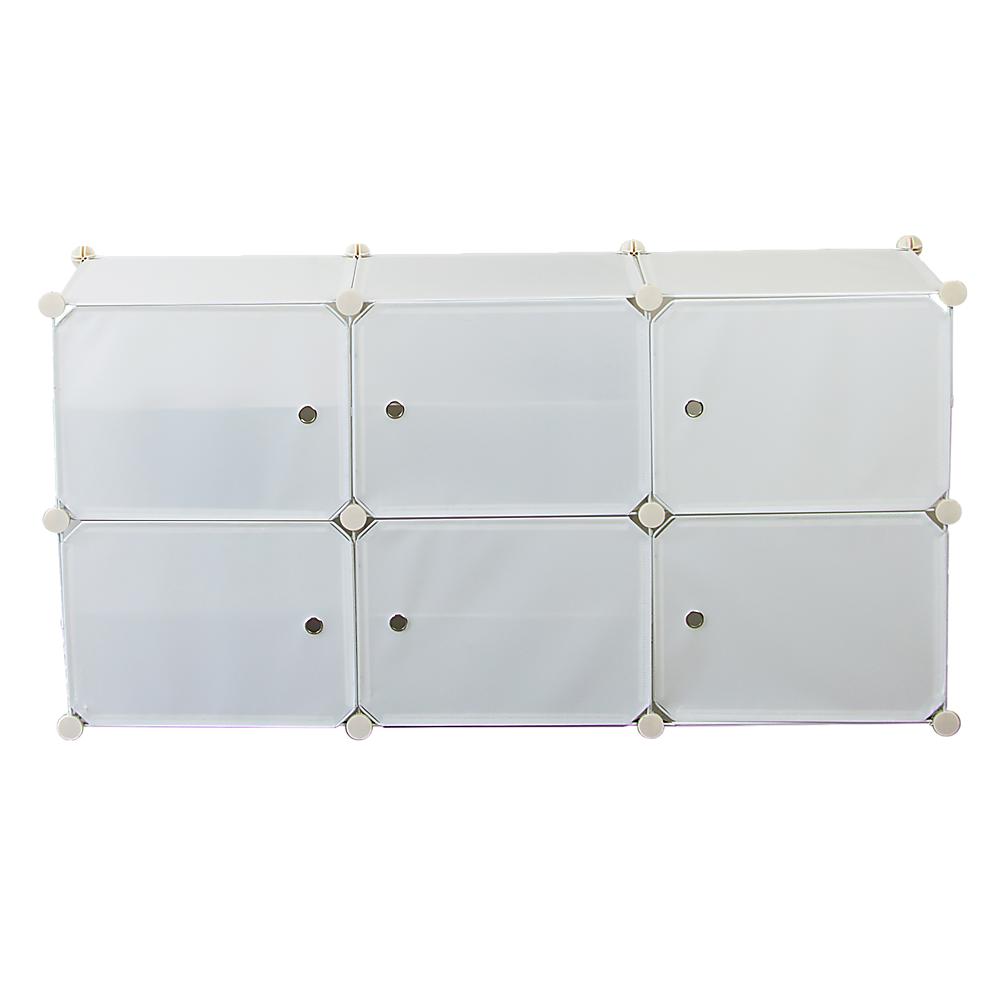 White Cube DIY Shoe Cabinet Rack Storage Portable Stackable Organiser Stand V63-836171