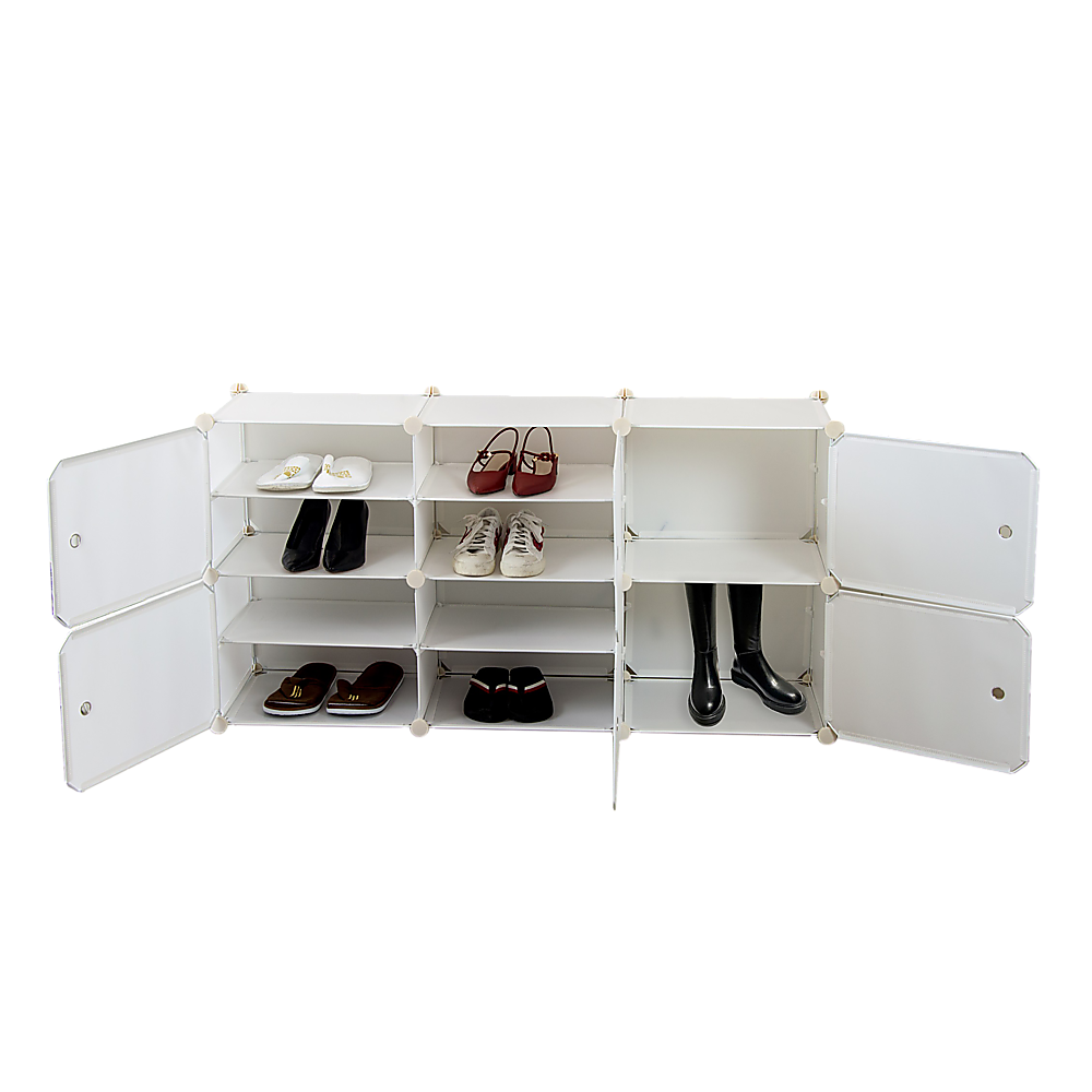 White Cube DIY Shoe Cabinet Rack Storage Portable Stackable Organiser Stand V63-836171