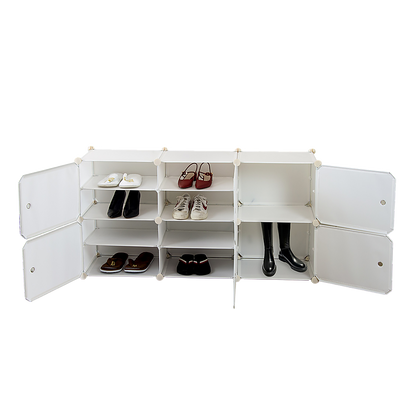 White Cube DIY Shoe Cabinet Rack Storage Portable Stackable Organiser Stand V63-836171