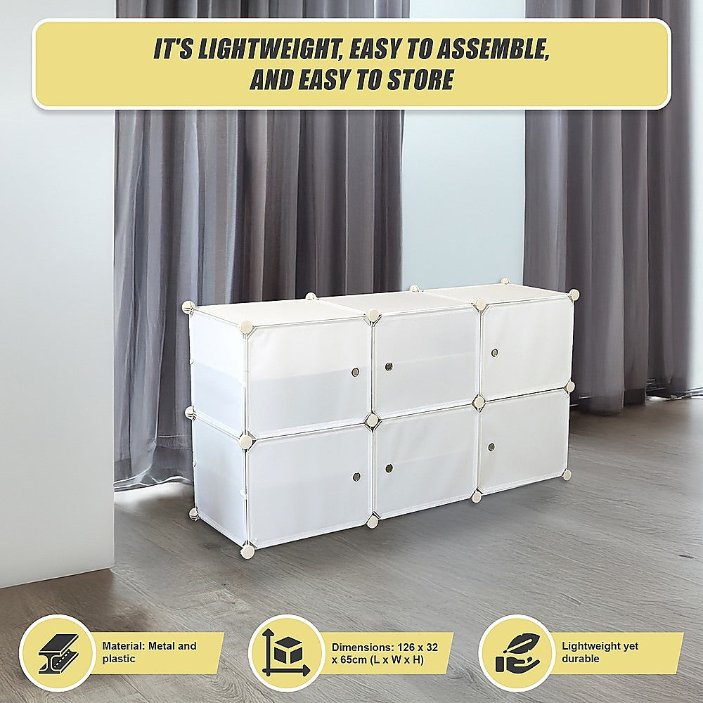 White Cube DIY Shoe Cabinet Rack Storage Portable Stackable Organiser Stand V63-836171