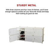 White Cube DIY Shoe Cabinet Rack Storage Portable Stackable Organiser Stand V63-836171