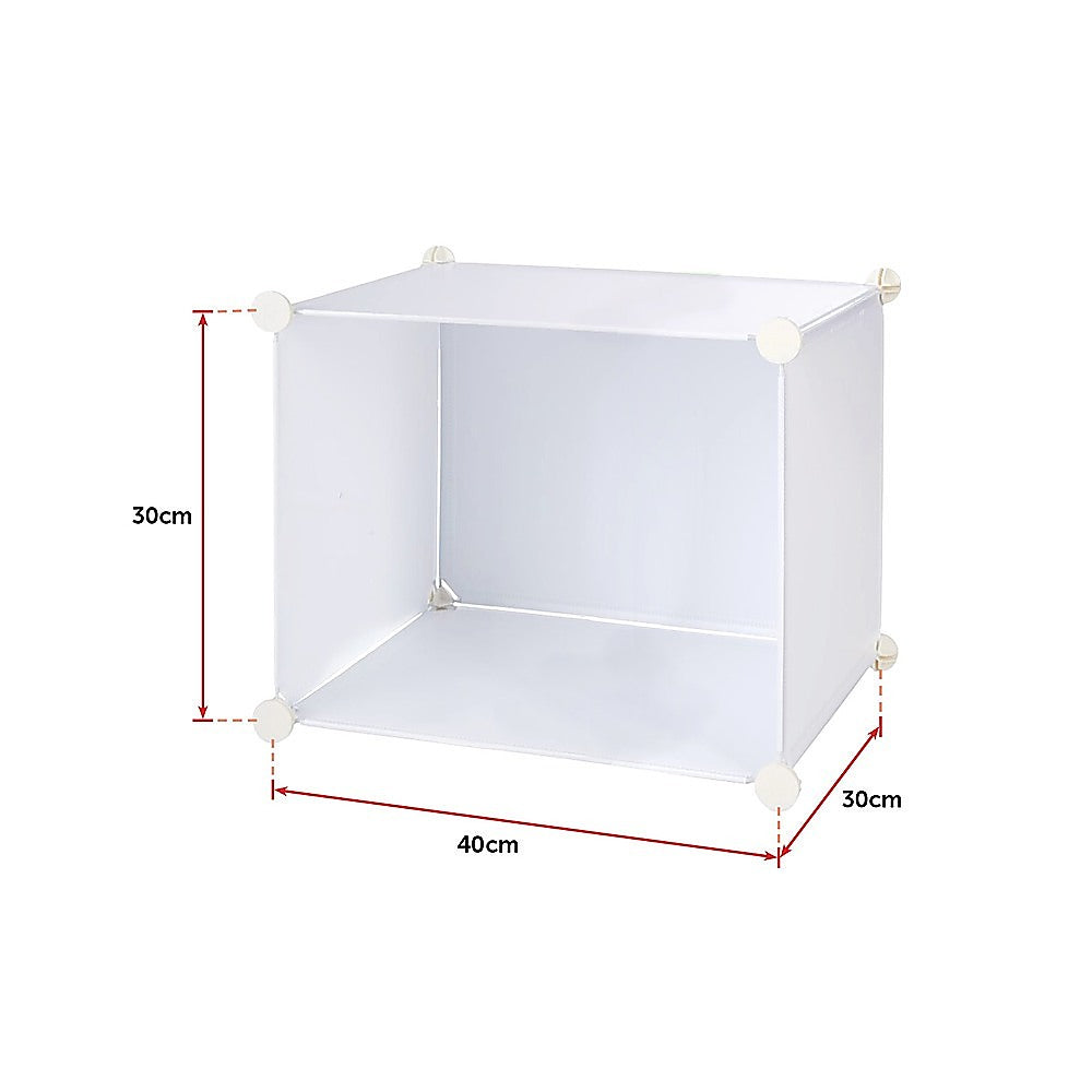 White Cube DIY Shoe Cabinet Rack Storage Portable Stackable Organiser Stand V63-836171