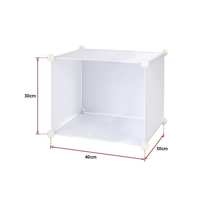 White Cube DIY Shoe Cabinet Rack Storage Portable Stackable Organiser Stand V63-836171