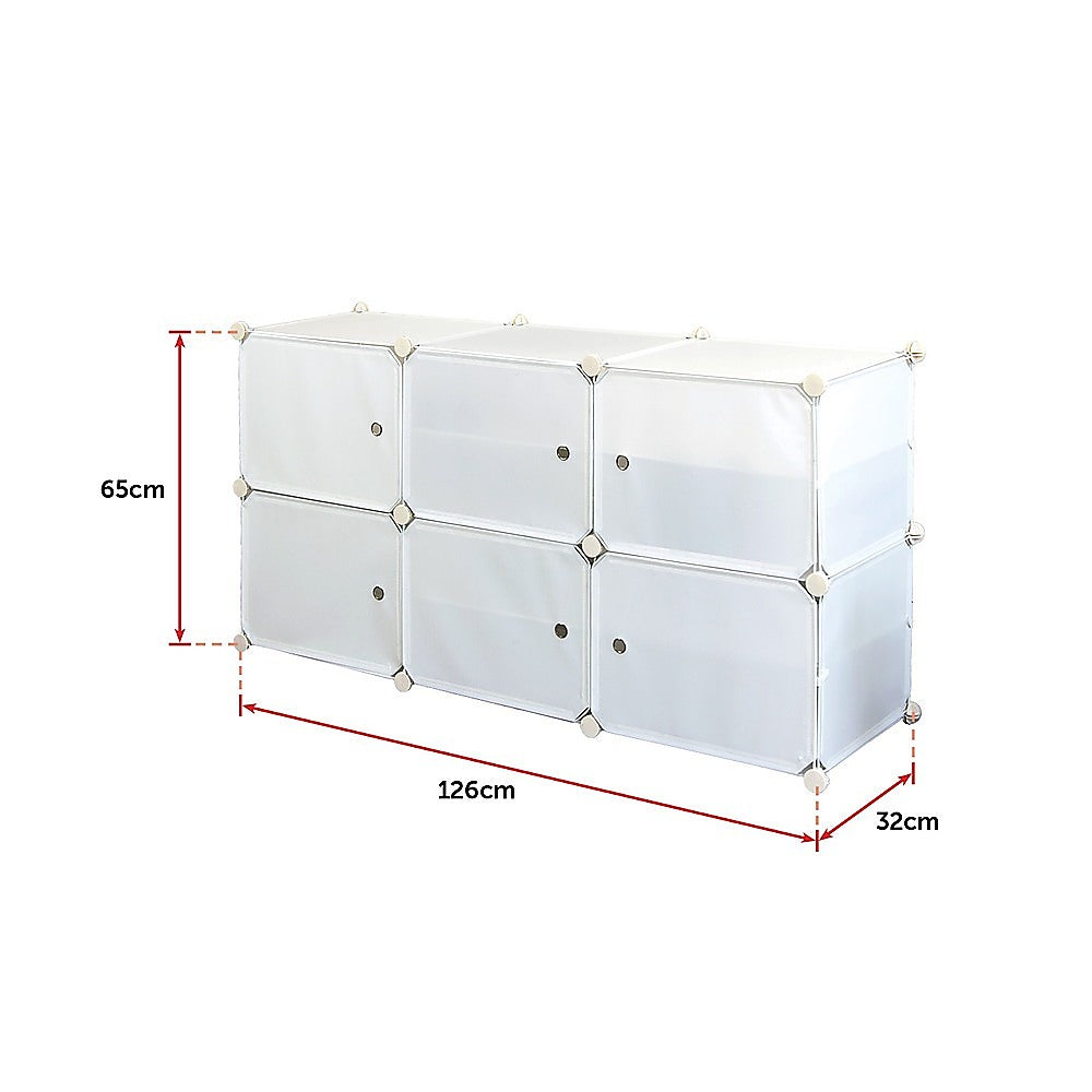 White Cube DIY Shoe Cabinet Rack Storage Portable Stackable Organiser Stand V63-836171