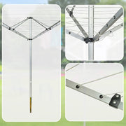 4 Arm Rotary Airer Outdoor Washing Line Clothes Dryer 50m Length V63-836191