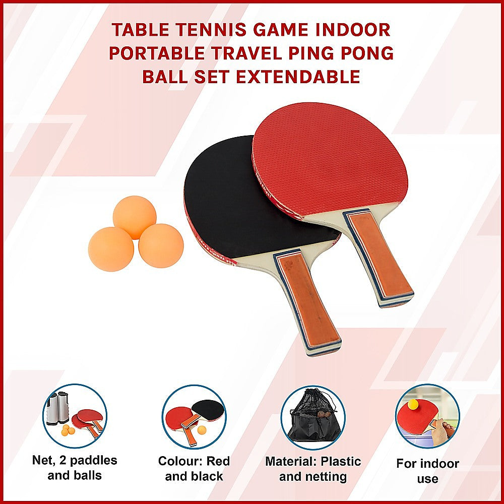 Table Tennis Game Indoor Portable Travel Ping Pong Ball Set Extendable V63-836201