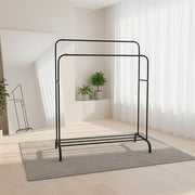 Heavy Metal Double Clothes Rail Hanging Rack Garment Display Stand Storage Shelf V63-836211