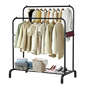Heavy Metal Double Clothes Rail Hanging Rack Garment Display Stand Storage Shelf V63-836211