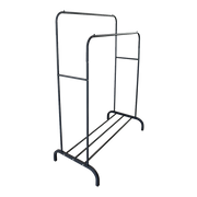 Heavy Metal Double Clothes Rail Hanging Rack Garment Display Stand Storage Shelf V63-836211