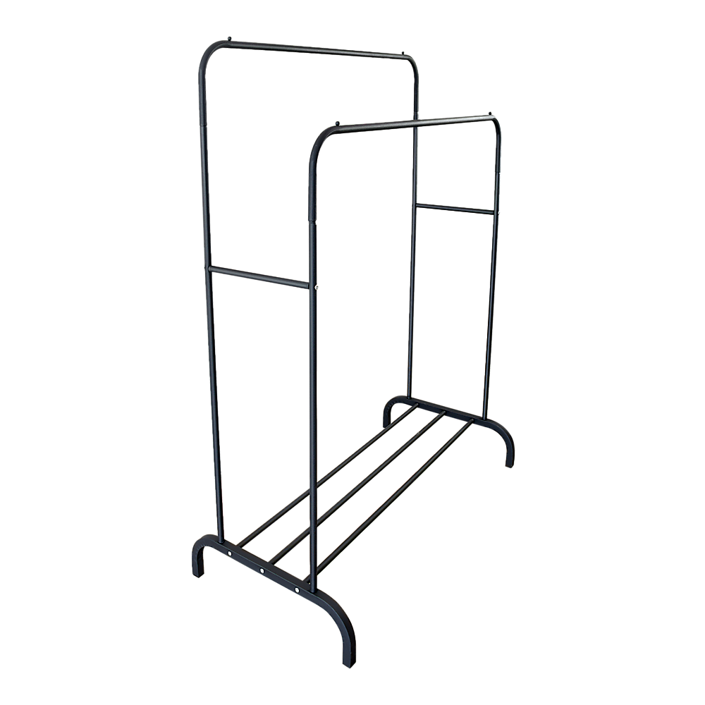 Heavy Metal Double Clothes Rail Hanging Rack Garment Display Stand Storage Shelf V63-836211