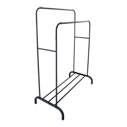 Heavy Metal Double Clothes Rail Hanging Rack Garment Display Stand Storage Shelf V63-836211