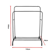 Heavy Metal Double Clothes Rail Hanging Rack Garment Display Stand Storage Shelf V63-836211