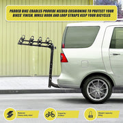 Premium 4-Bike Carrier Rack Hitch Mount Swing Down Bicycle Rack W/ 2" Receiver