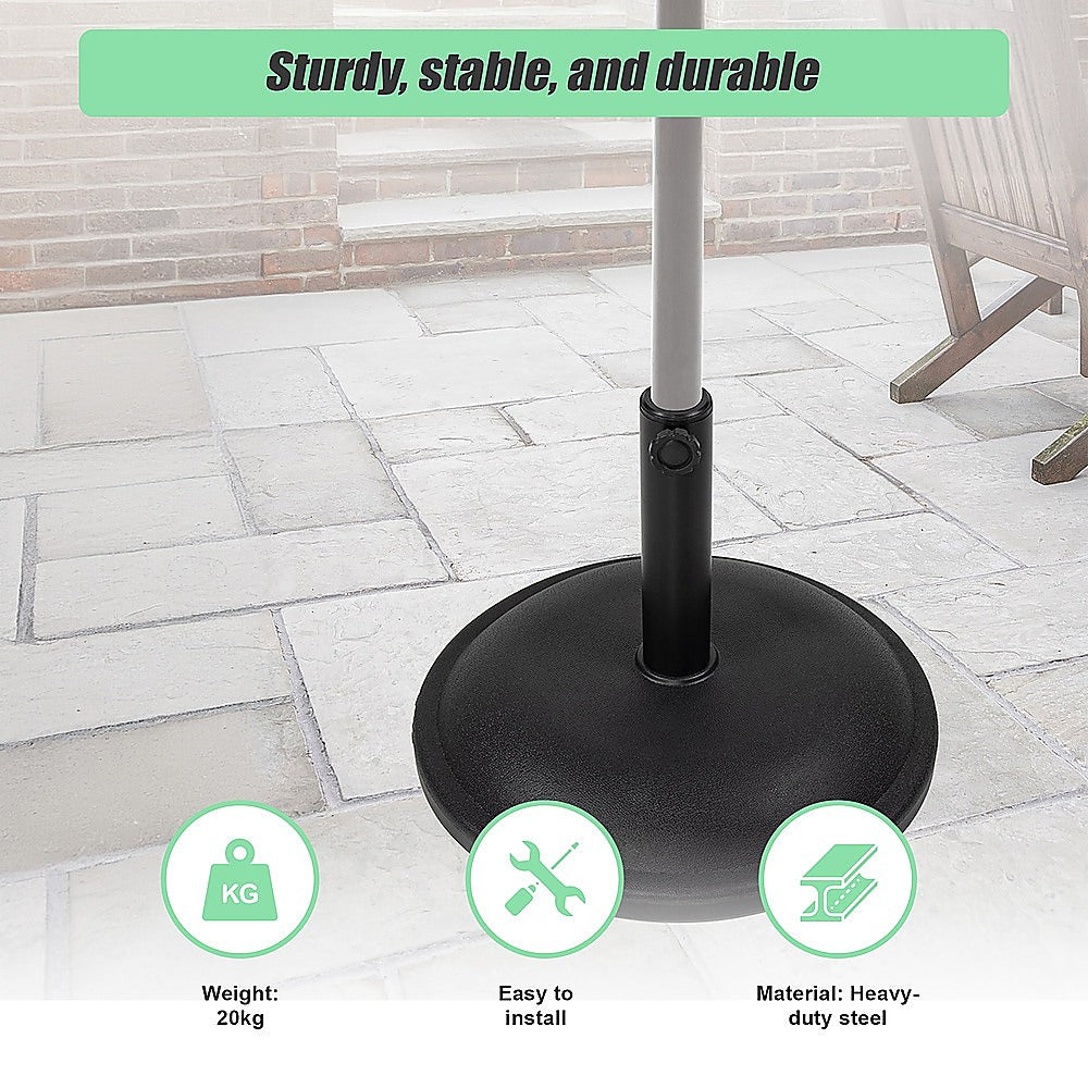 20kg Patio Sun Umbrella Base Durable Parasol Garden Stand Cement Round V63-836401