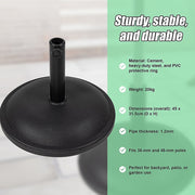 20kg Patio Sun Umbrella Base Durable Parasol Garden Stand Cement Round V63-836401