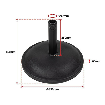 20kg Patio Sun Umbrella Base Durable Parasol Garden Stand Cement Round V63-836401