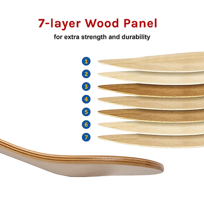7 Layers Skateboard Deck Natural Wood Maple Double Concave Blank Skate Board DIY V63-836411
