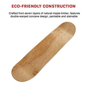 7 Layers Skateboard Deck Natural Wood Maple Double Concave Blank Skate Board DIY V63-836411